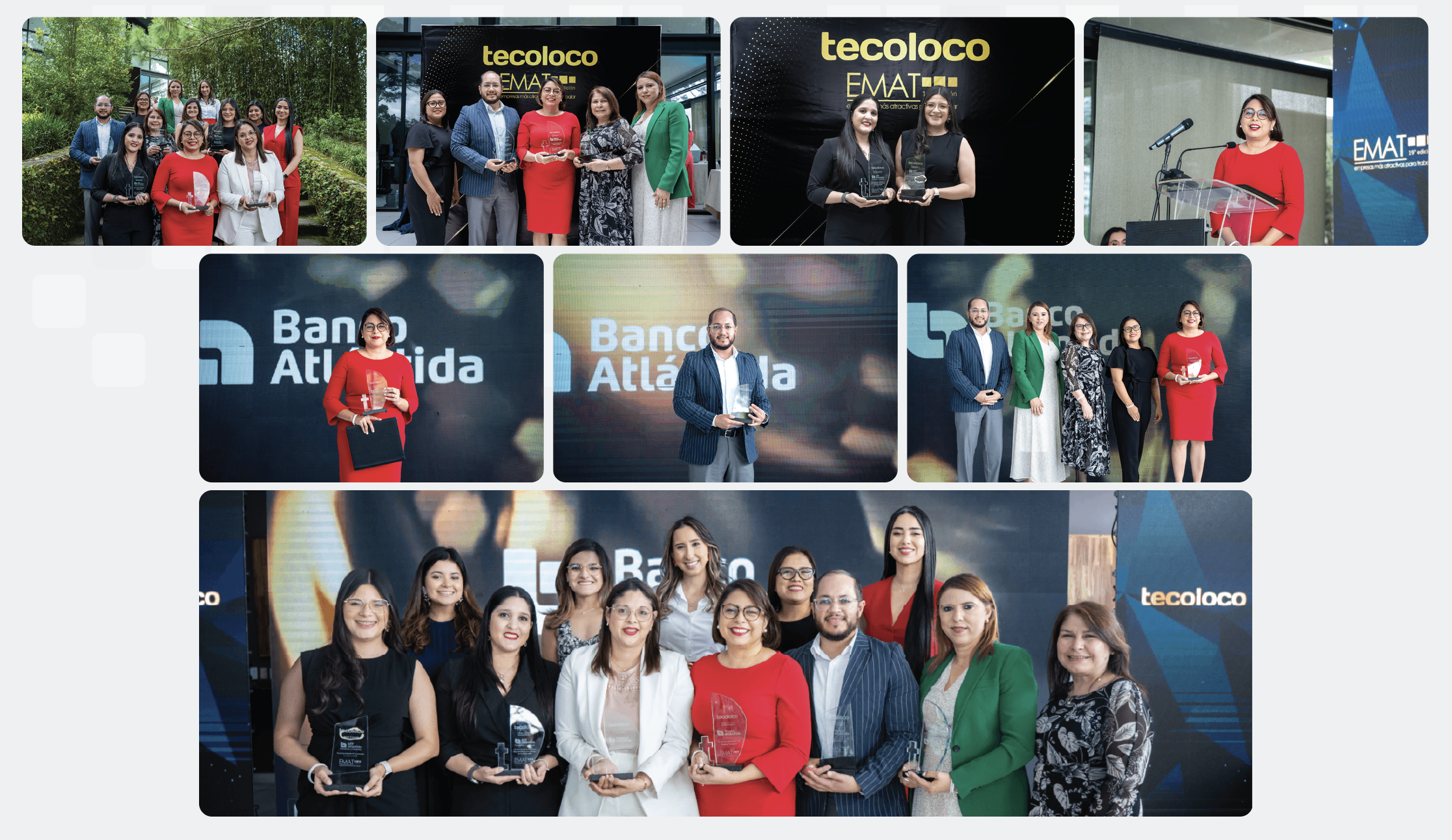 Imagen de entrega de premios EMAT al Grupo Financiero Atlántida